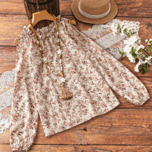 Blusa Casual Floreada Manga Larga